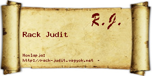 Rack Judit névjegykártya